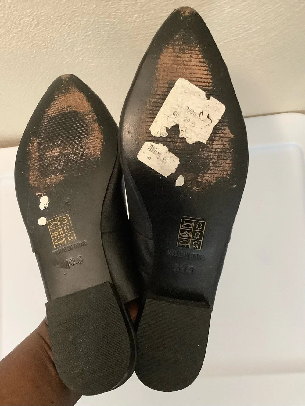 Free People Black Pointed Leather Mules